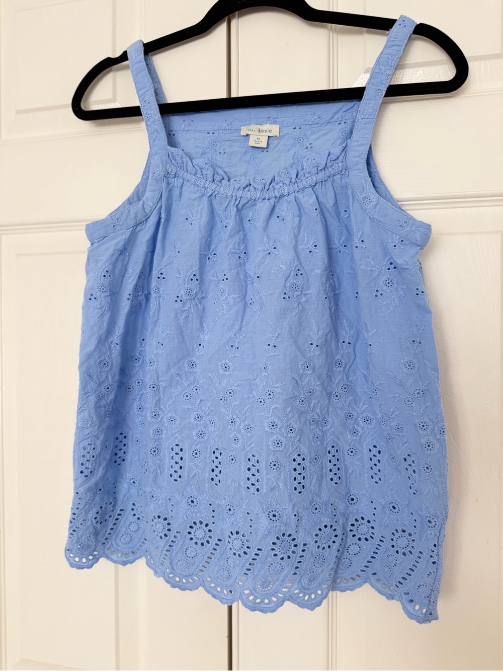 Sundance Light Blue Eyelet Camisole